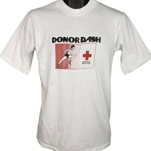 Donor Dash Race T Shirt Vintage 80s American Red Cross 7up Made IN USA Medium